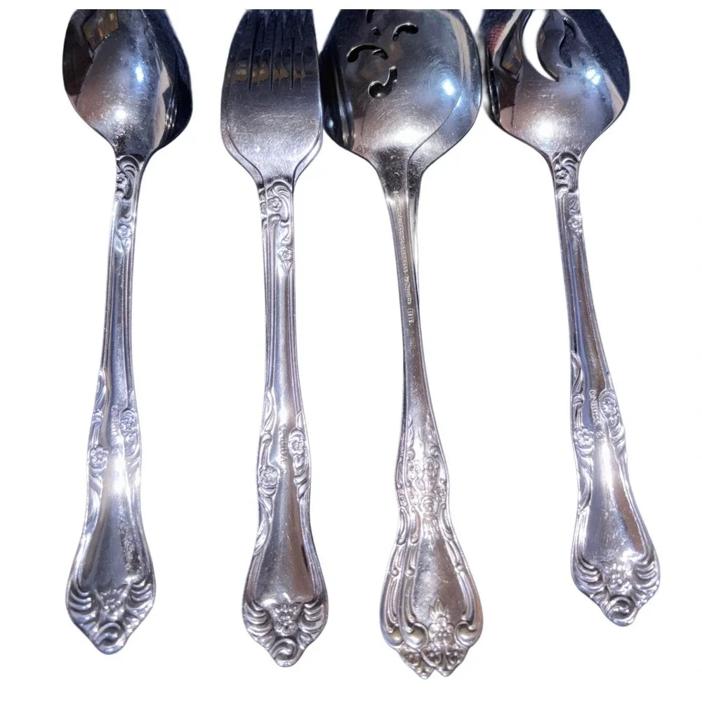 Oneida Stainless Countess 6 Piece‎ Hostess Serving Set 4 Spoons 2 Forks